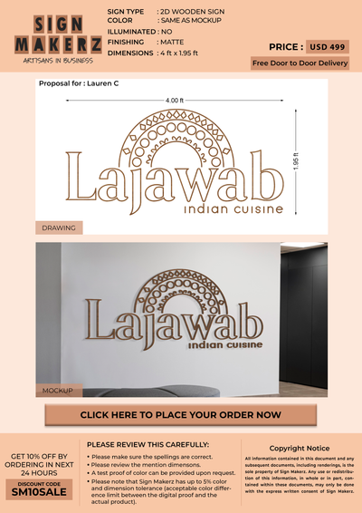2d wooden sign2d wooden sign for Lauren C