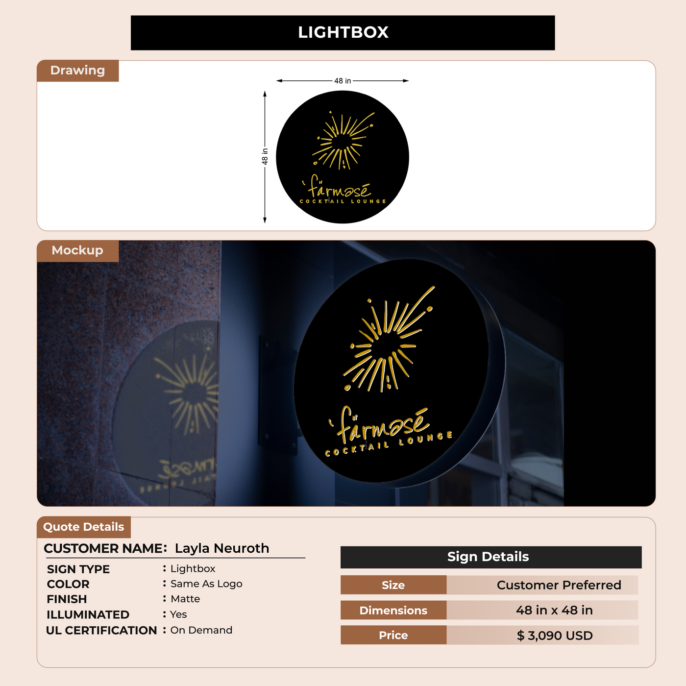 Lightbox Sign For Layla Neuroth