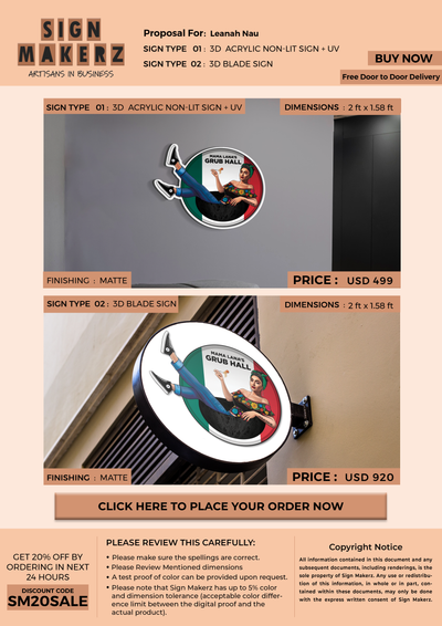 Business signage for Leanah Nau
