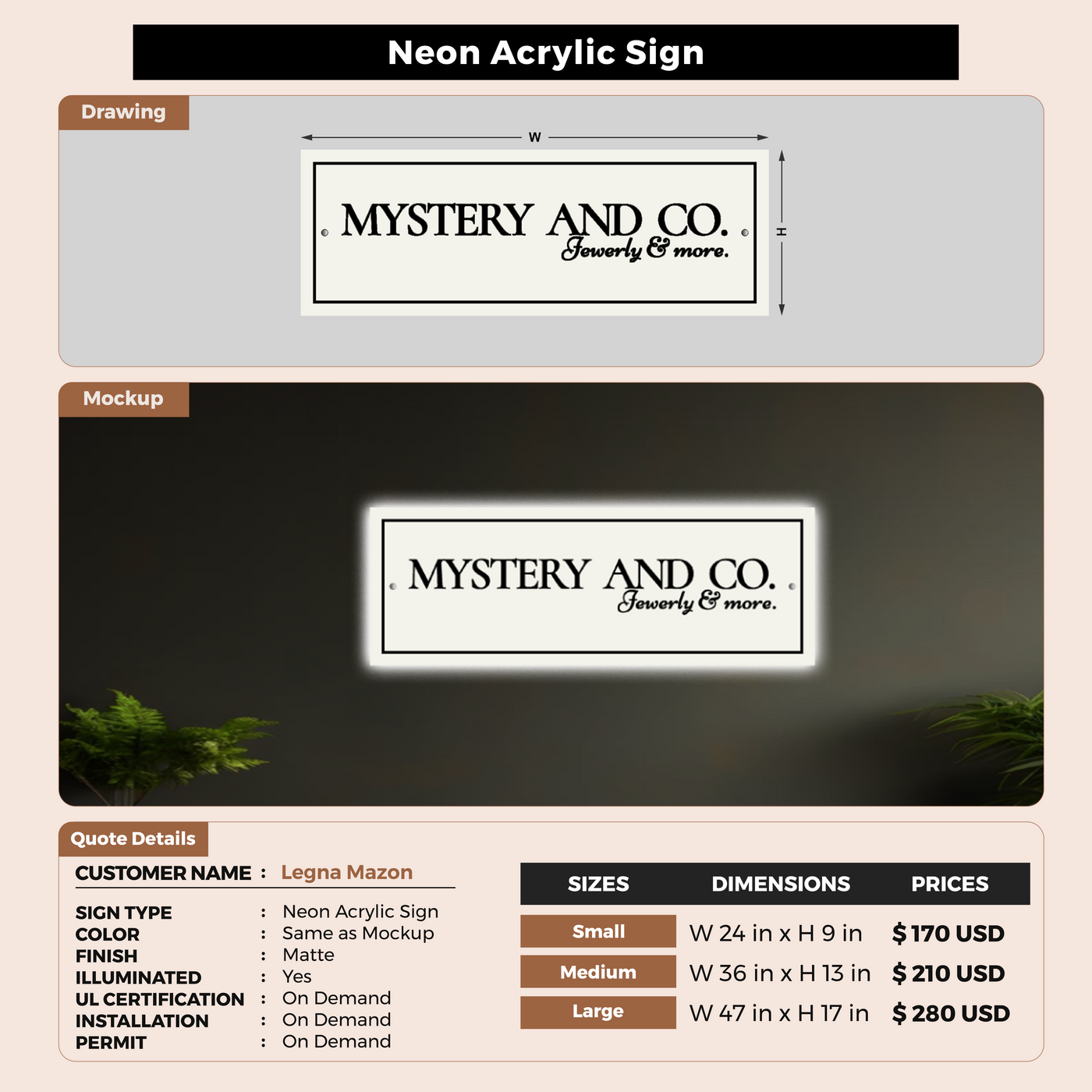 Custom Signs For Legna Mazon