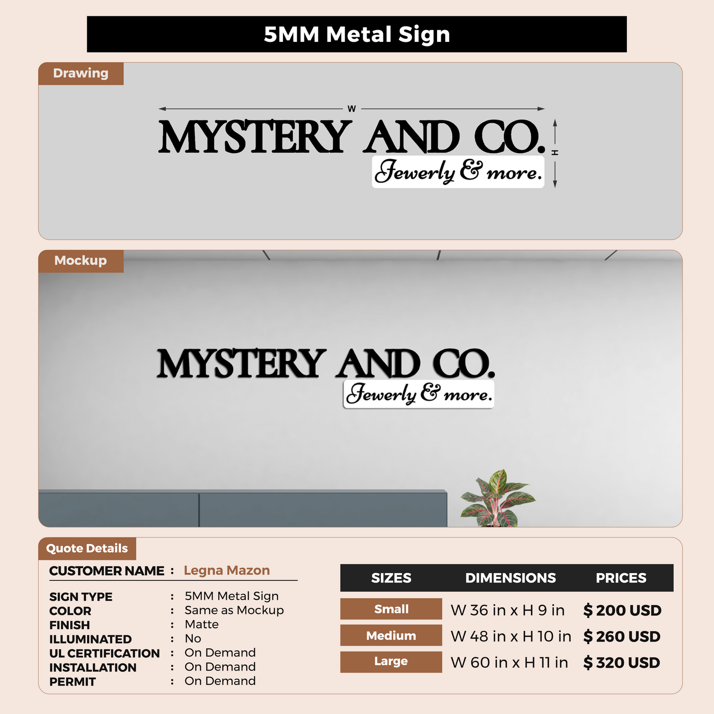 Custom Signs For Legna Mazon