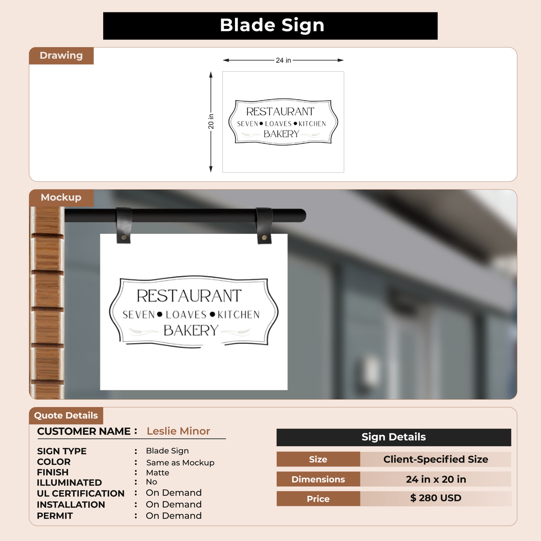 Business signage for Leslie Minor