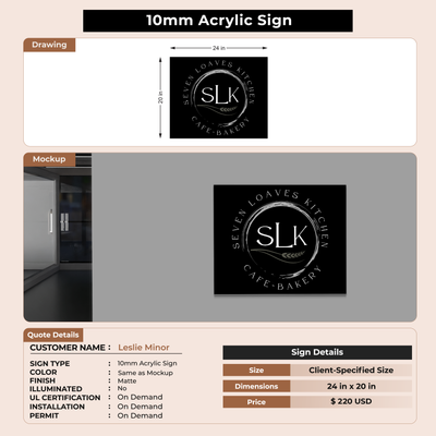 Business signage for Leslie Minor