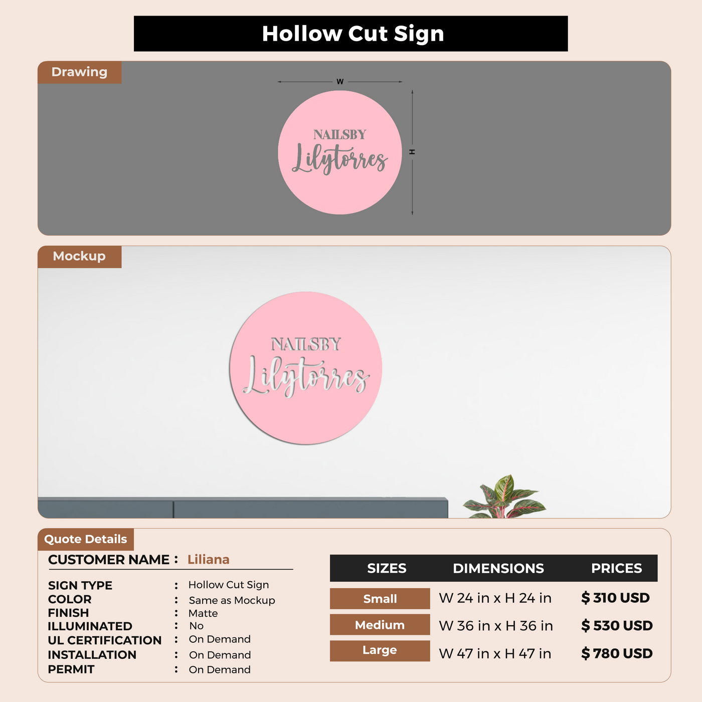 Custom Signs For Liliana