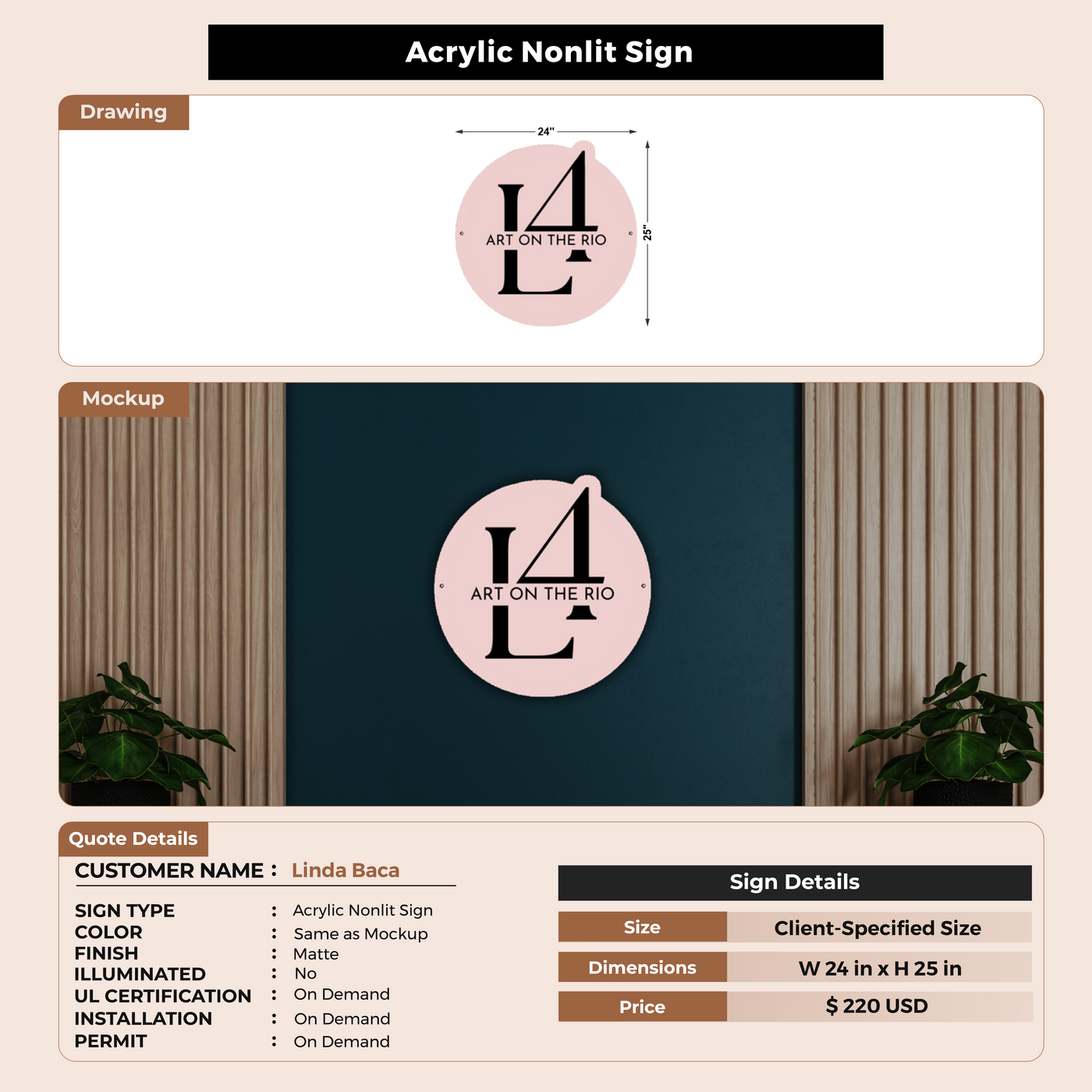 Custom Signs for Linda Baca
