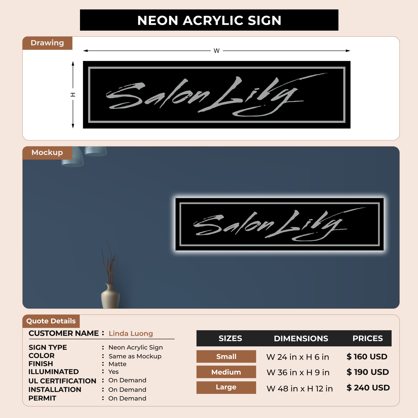Custom Sign For Linda Luong