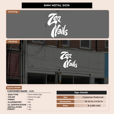 5mm Metal Sign for Linh