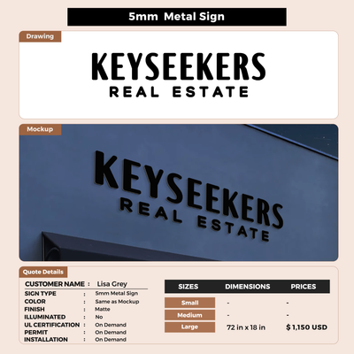 Business signage for KEYSEEKERS REAL ESTATE - Lisa Grey