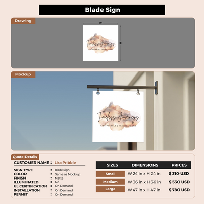 Blade Sign For Lisa Pribble