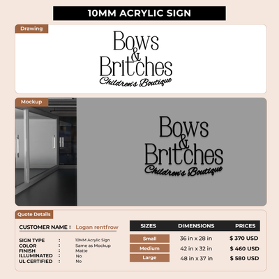 Business signage for Logan rentfrow