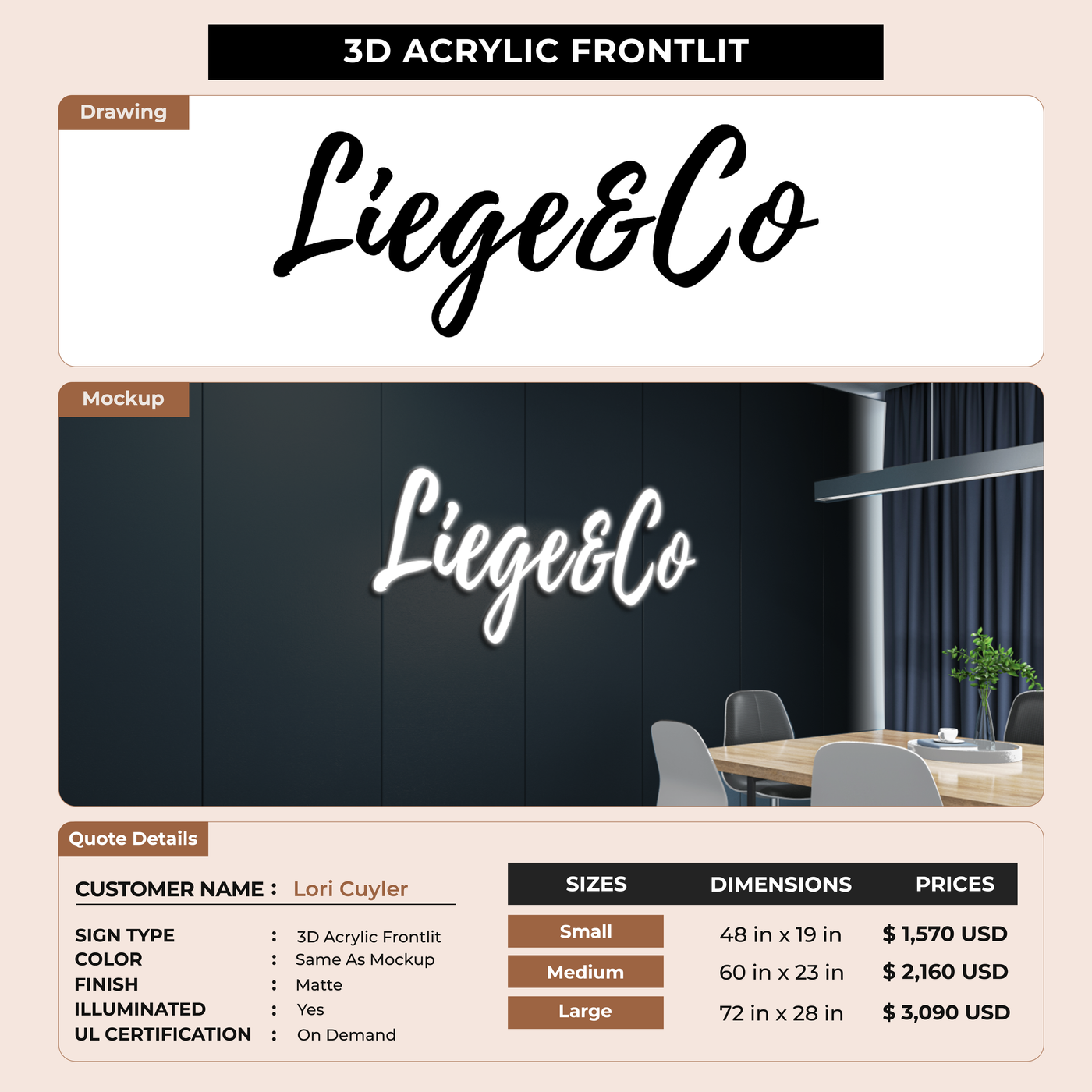 Business signage for Lori Cuyler