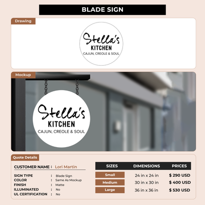Business signage for Lori Martin