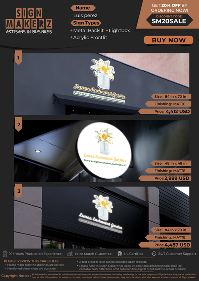 Business Signs for Luis perez