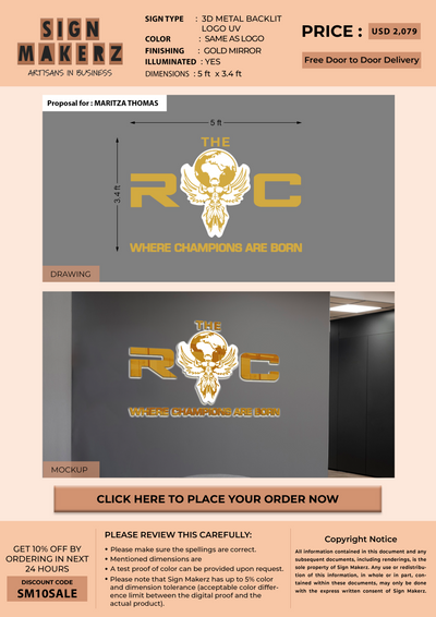 3D Metal Backlit signs for MARITZA THOMAS
