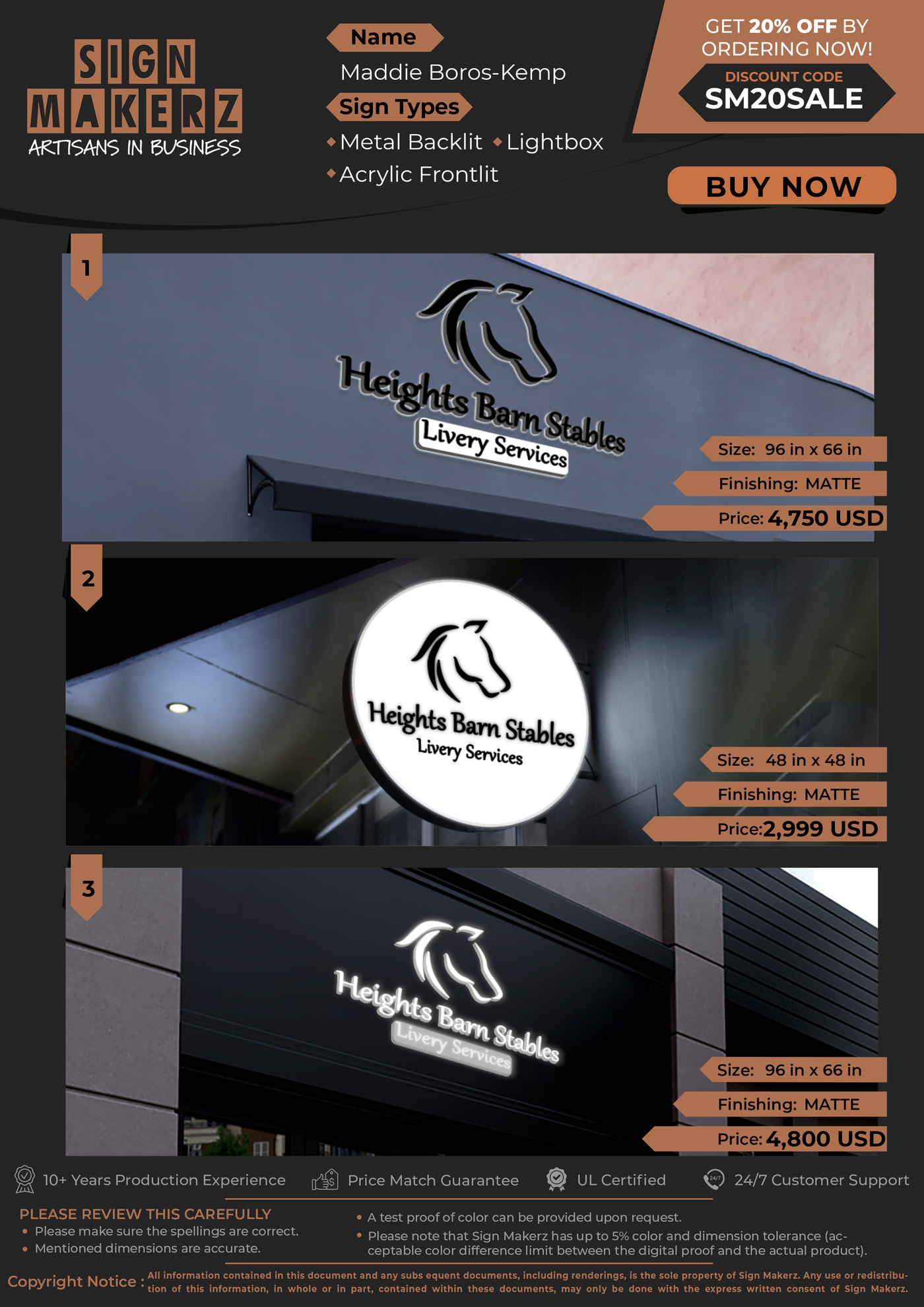 Business Signs for Maddie Boros-Kemp