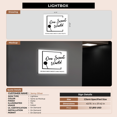 Custom Light Box Signs for Jenny Oliver