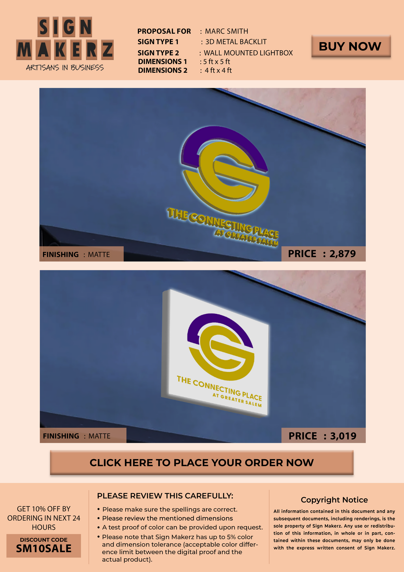 Custom Signs for Marc Smith