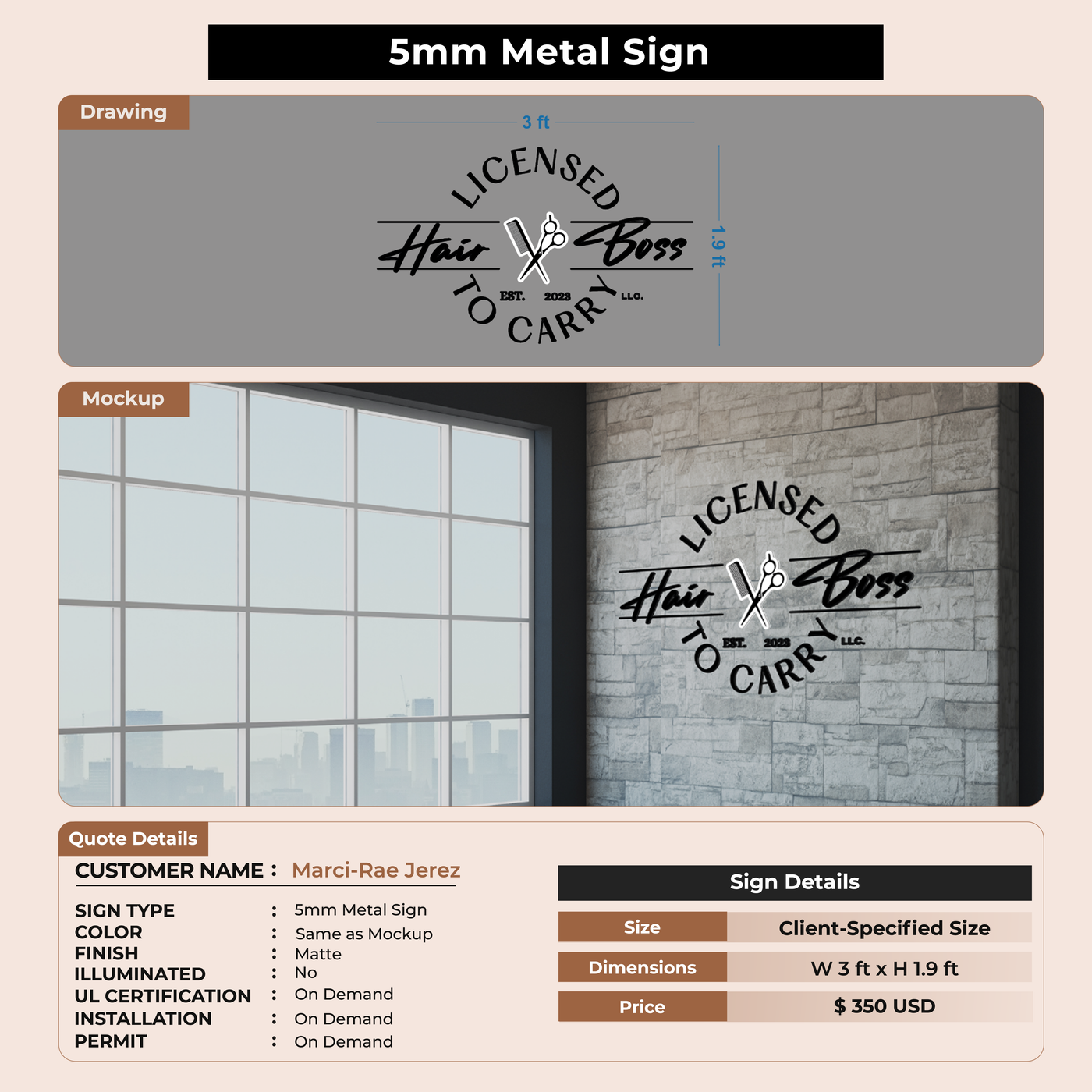 Custom Signs For Marci-Rae Jerez