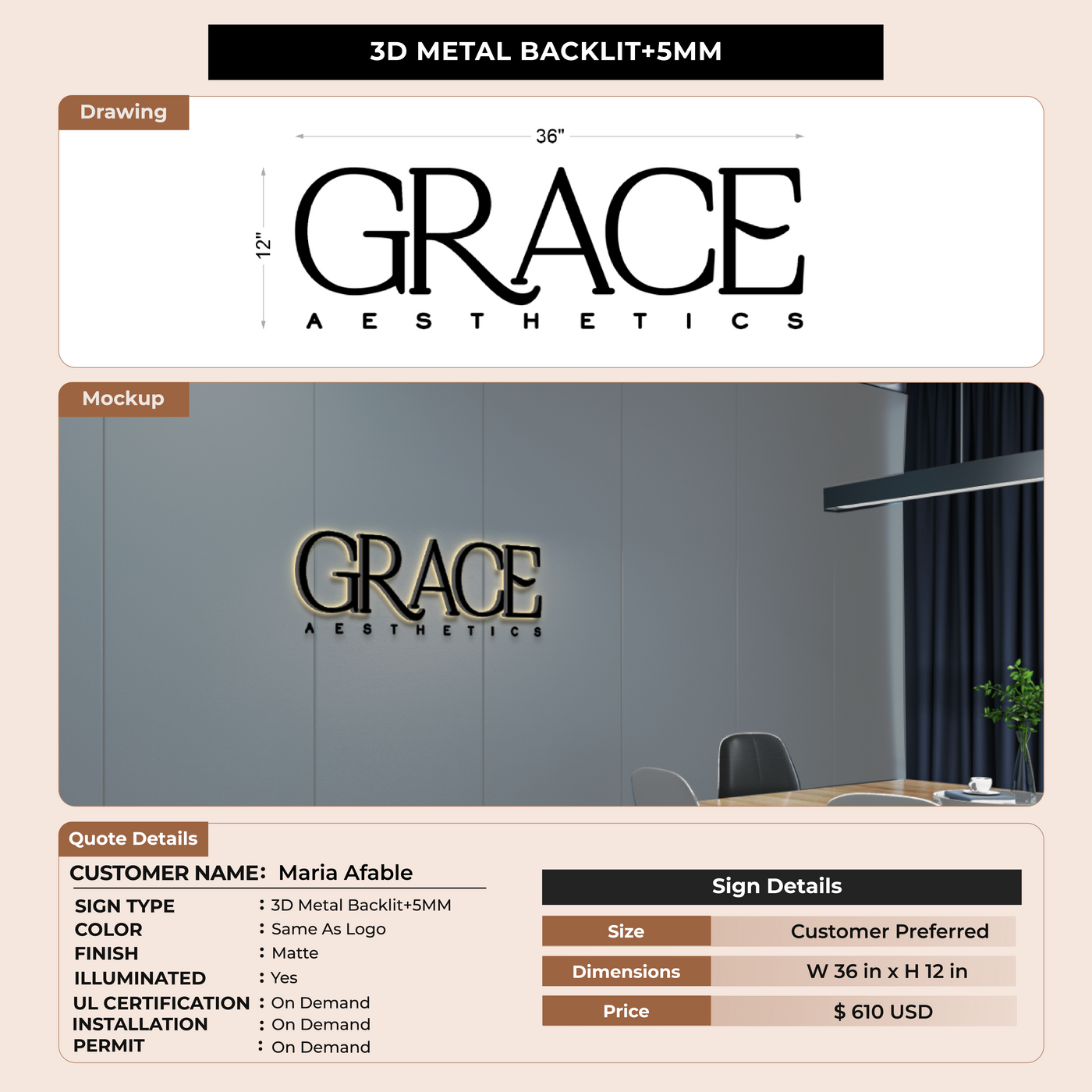 Custom Signs for Maria Afable