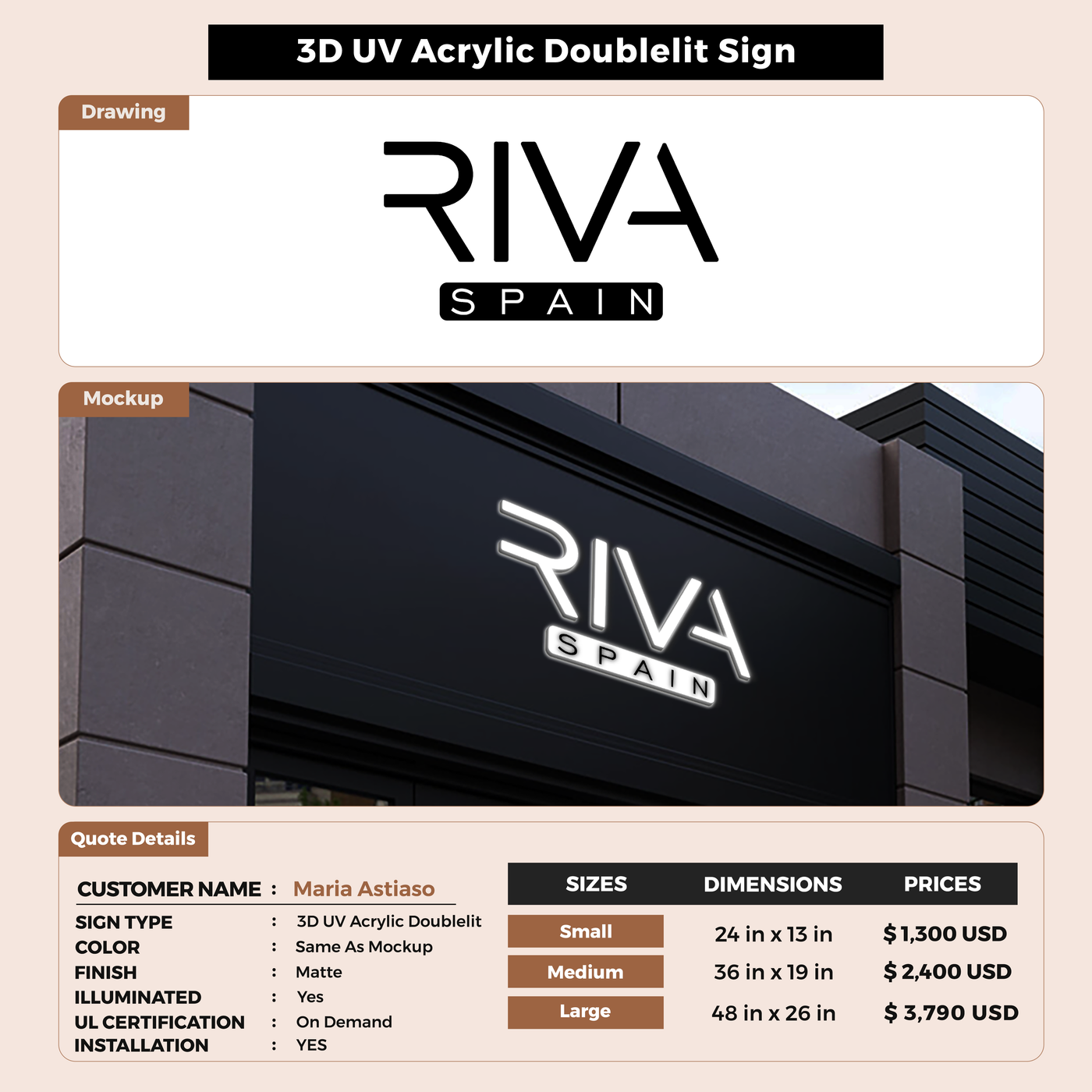 Custom Signs for Maria Astiaso