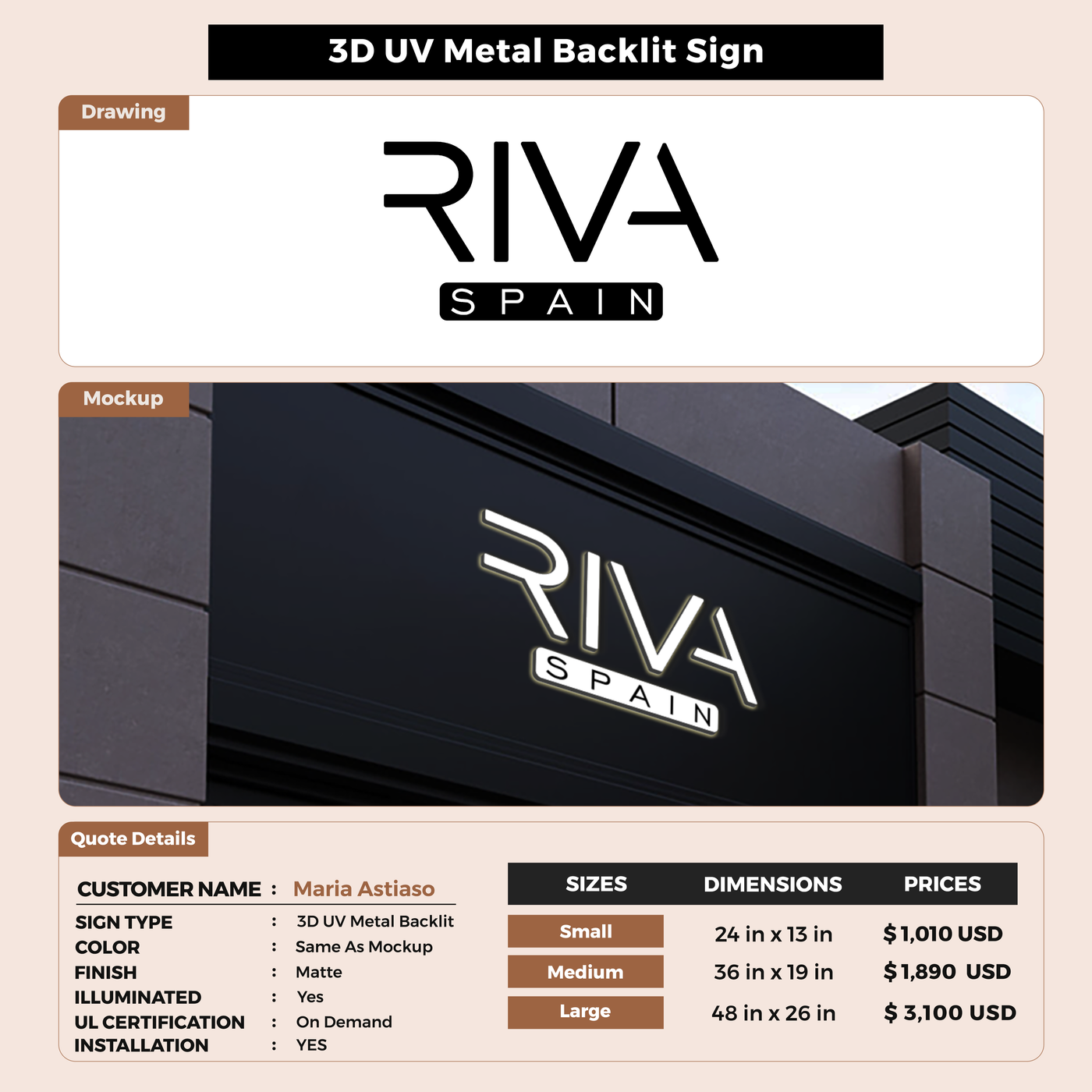 Custom Signs for Maria Astiaso