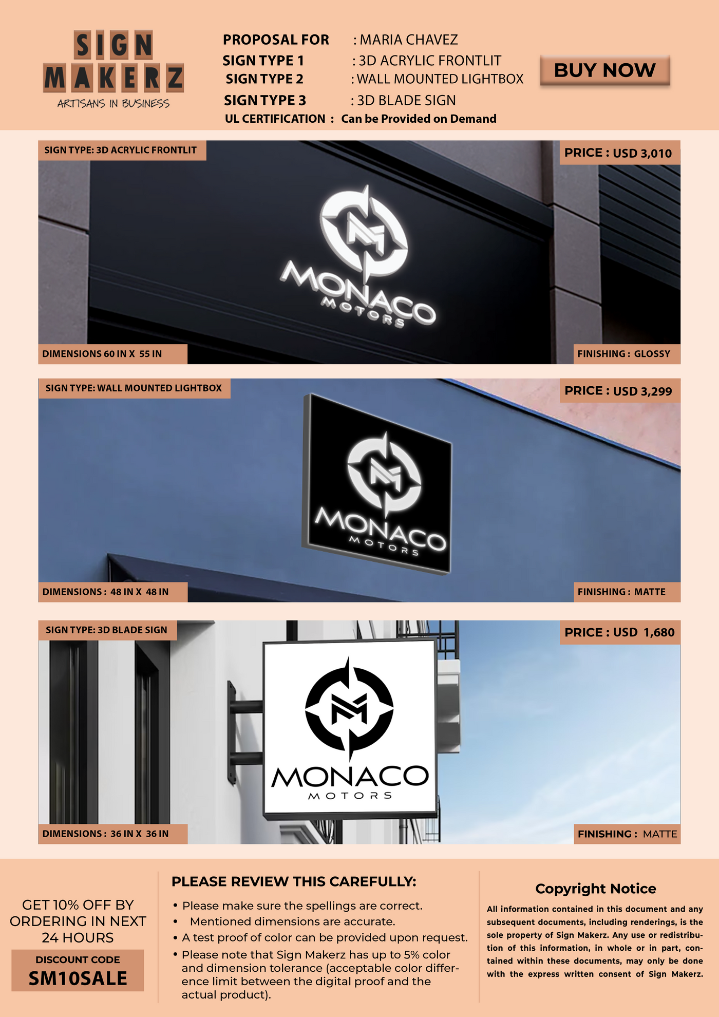 Business Signage for Maria Chavez