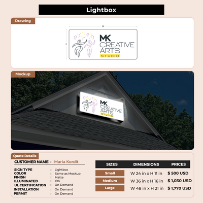Light Box SIgn for Maria Kordit