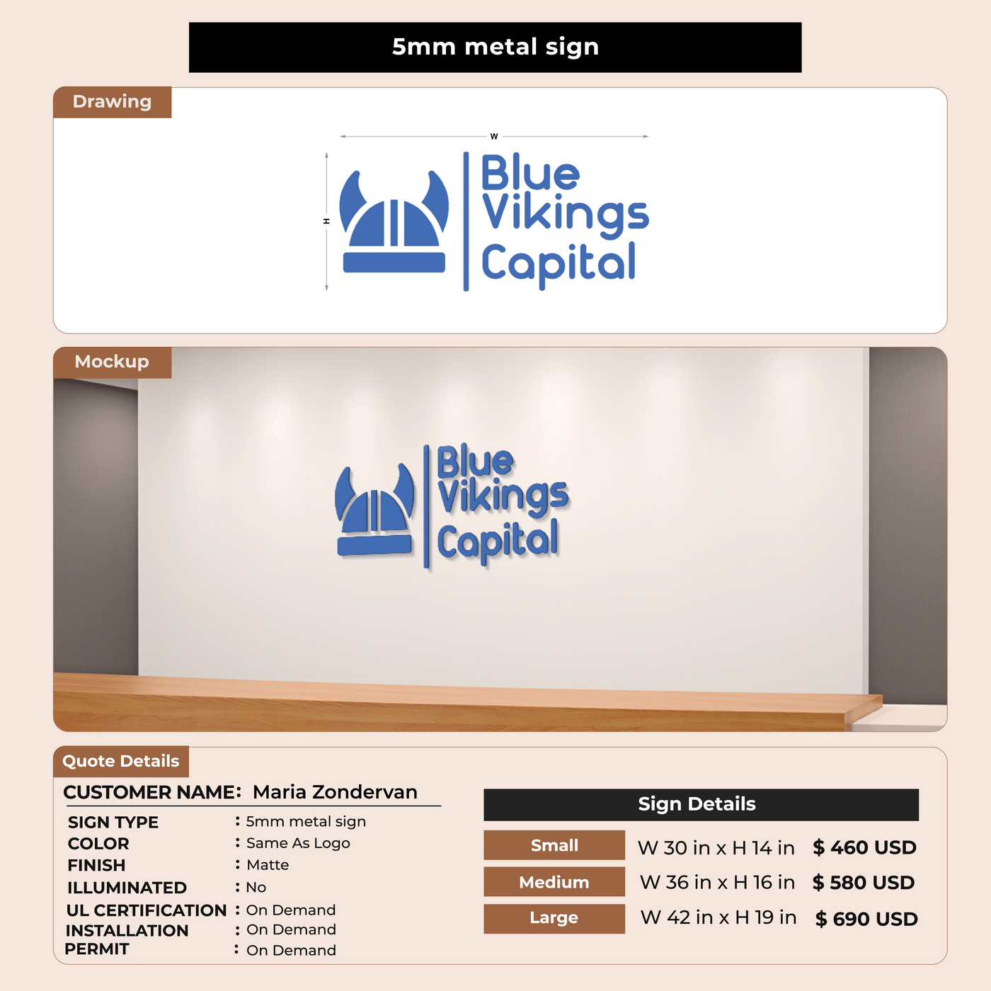 Custom Signs for Maria Zondervan