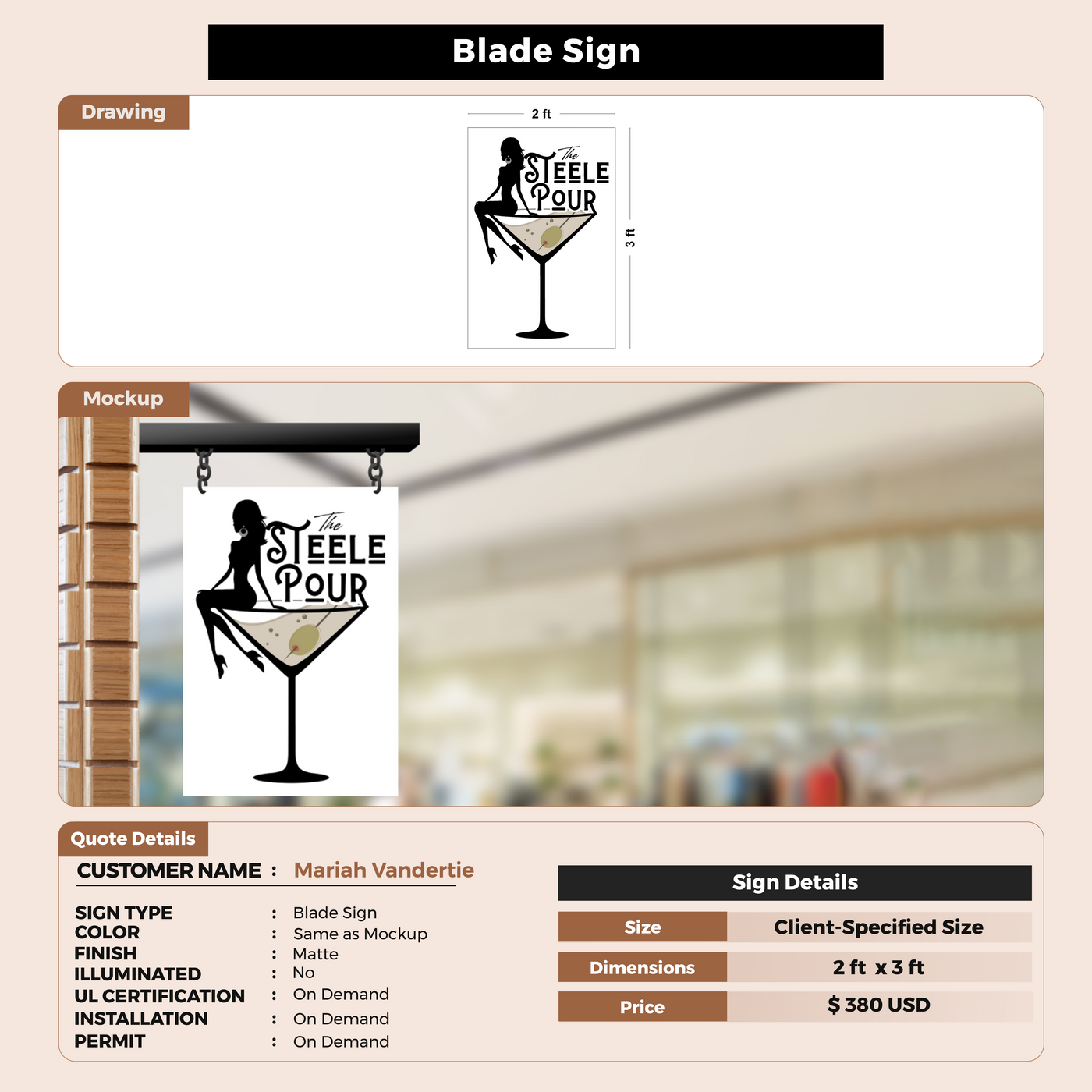 2d blade sign for Mariah Vandertie