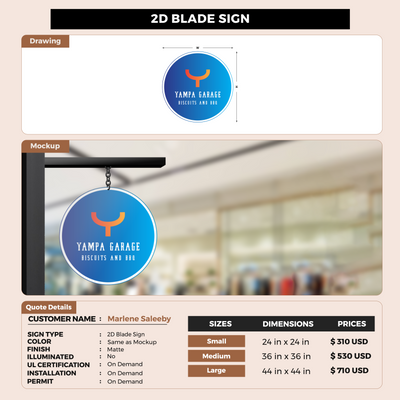 2D Blade Sign for Marlene Saleeby