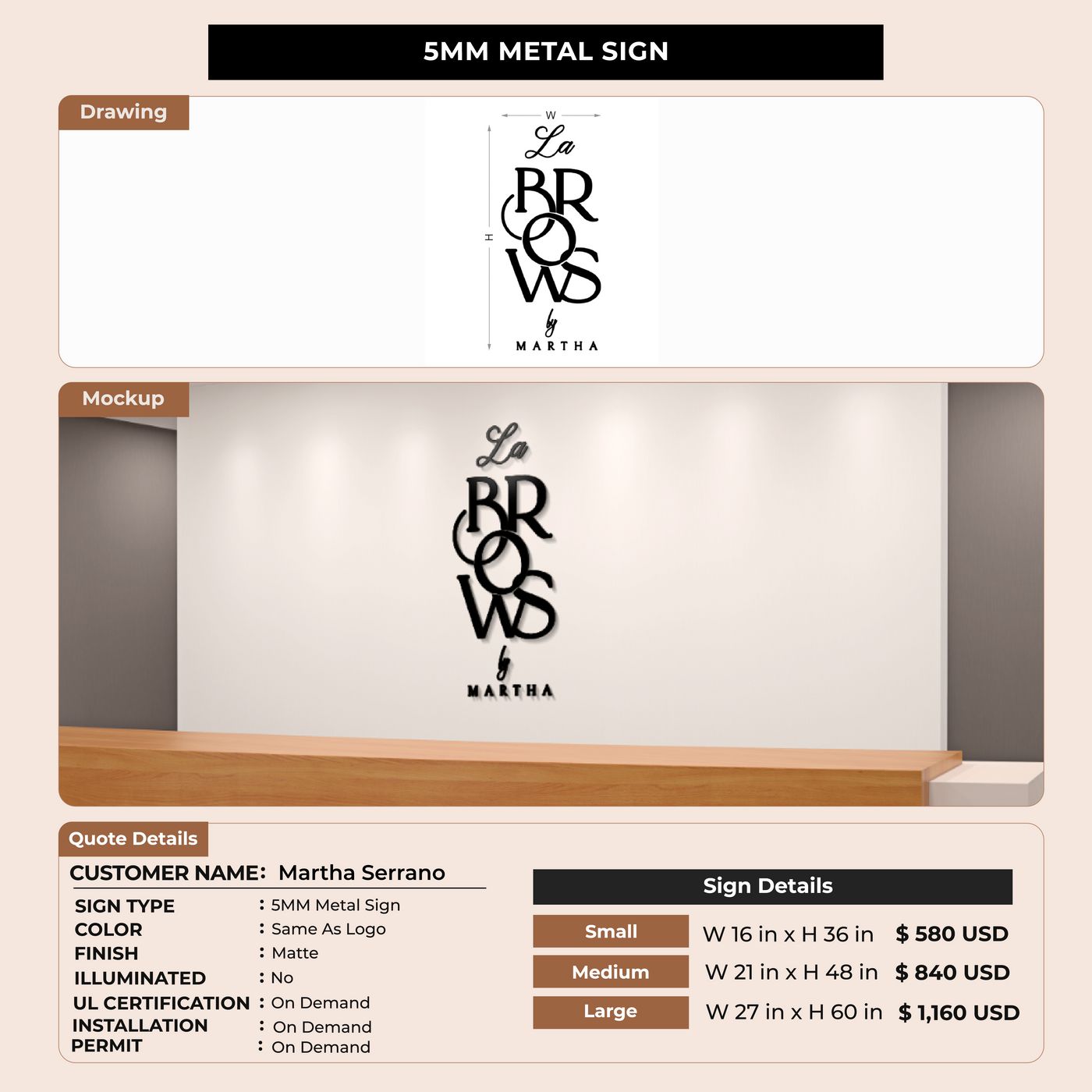 Custom Signs For Martha Serrano