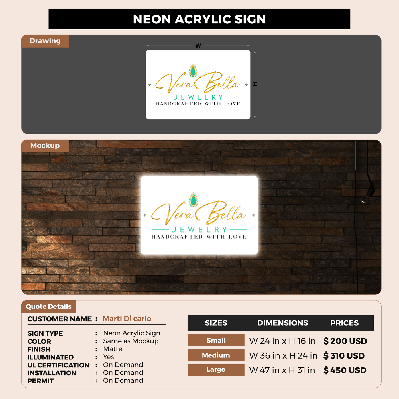 Custom Signs For Marti Di carlo