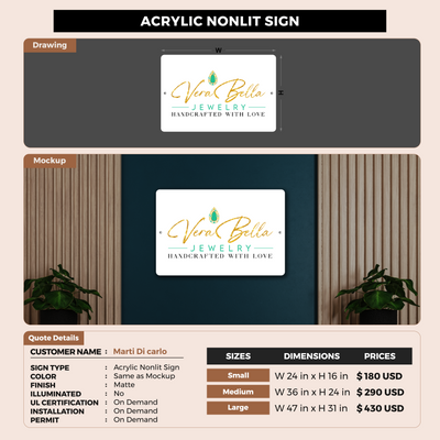 Custom Signs For Marti Di carlo