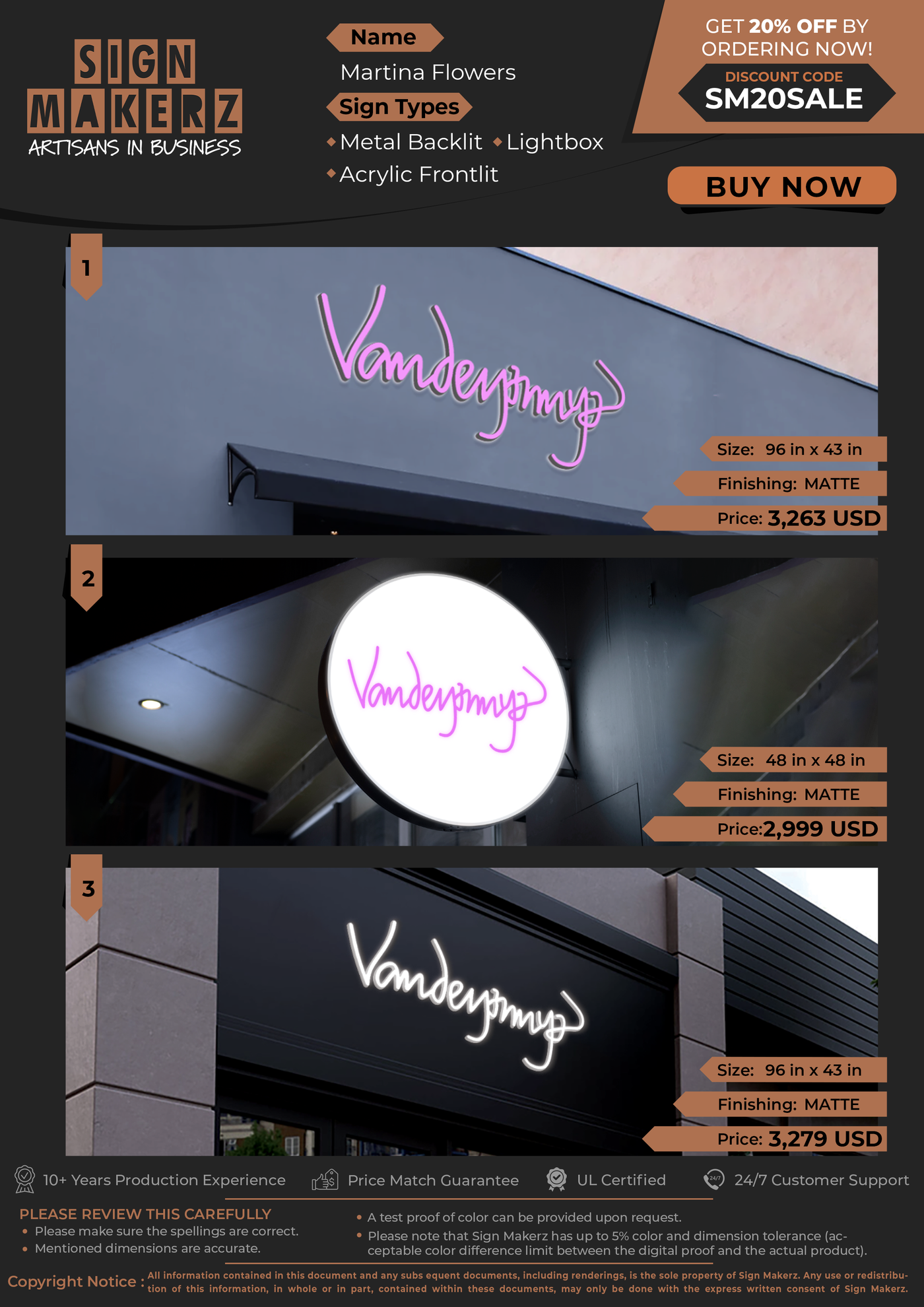 Business Signs for Martina Flowers