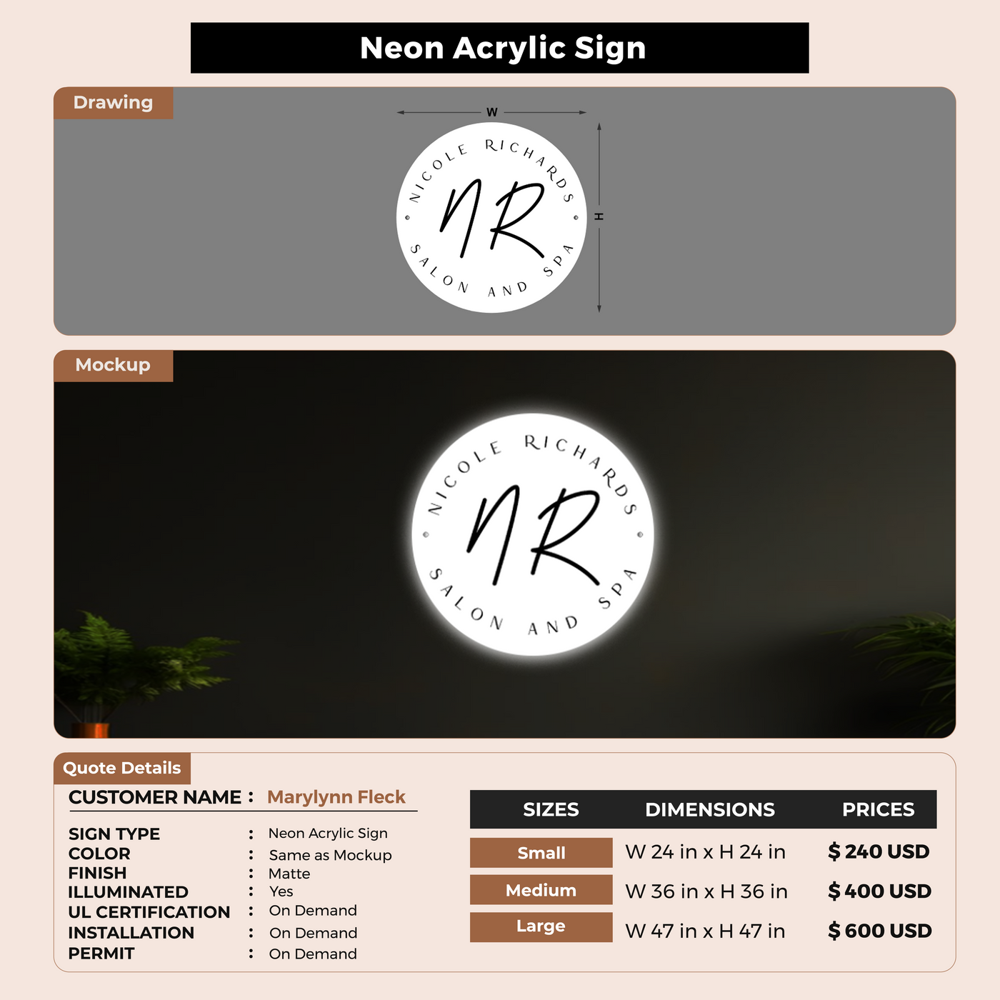 Custom Signs For Marylynn Fleck
