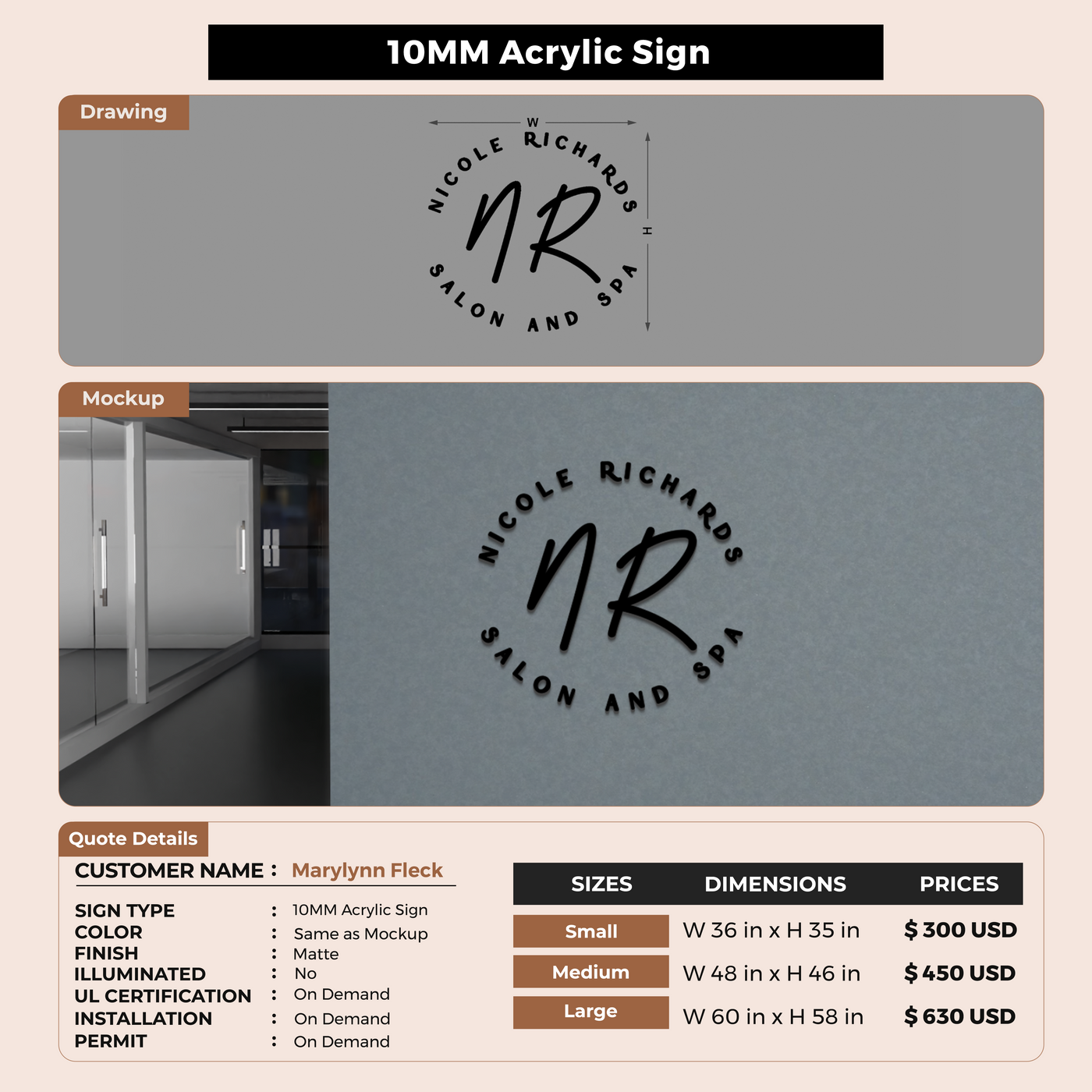 Custom Signs For Marylynn Fleck