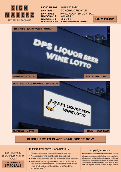 Custom Signs For Maulik patel