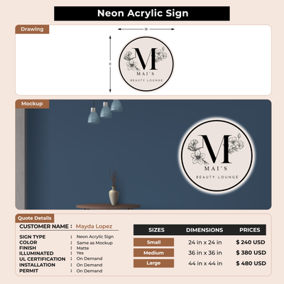 Business signage for Mayda Lopez