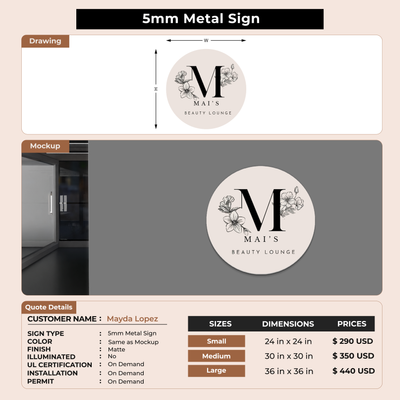 Business signage for Mayda Lopez