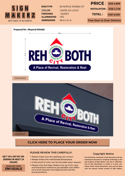 Business signage for Mayoral Afolabi