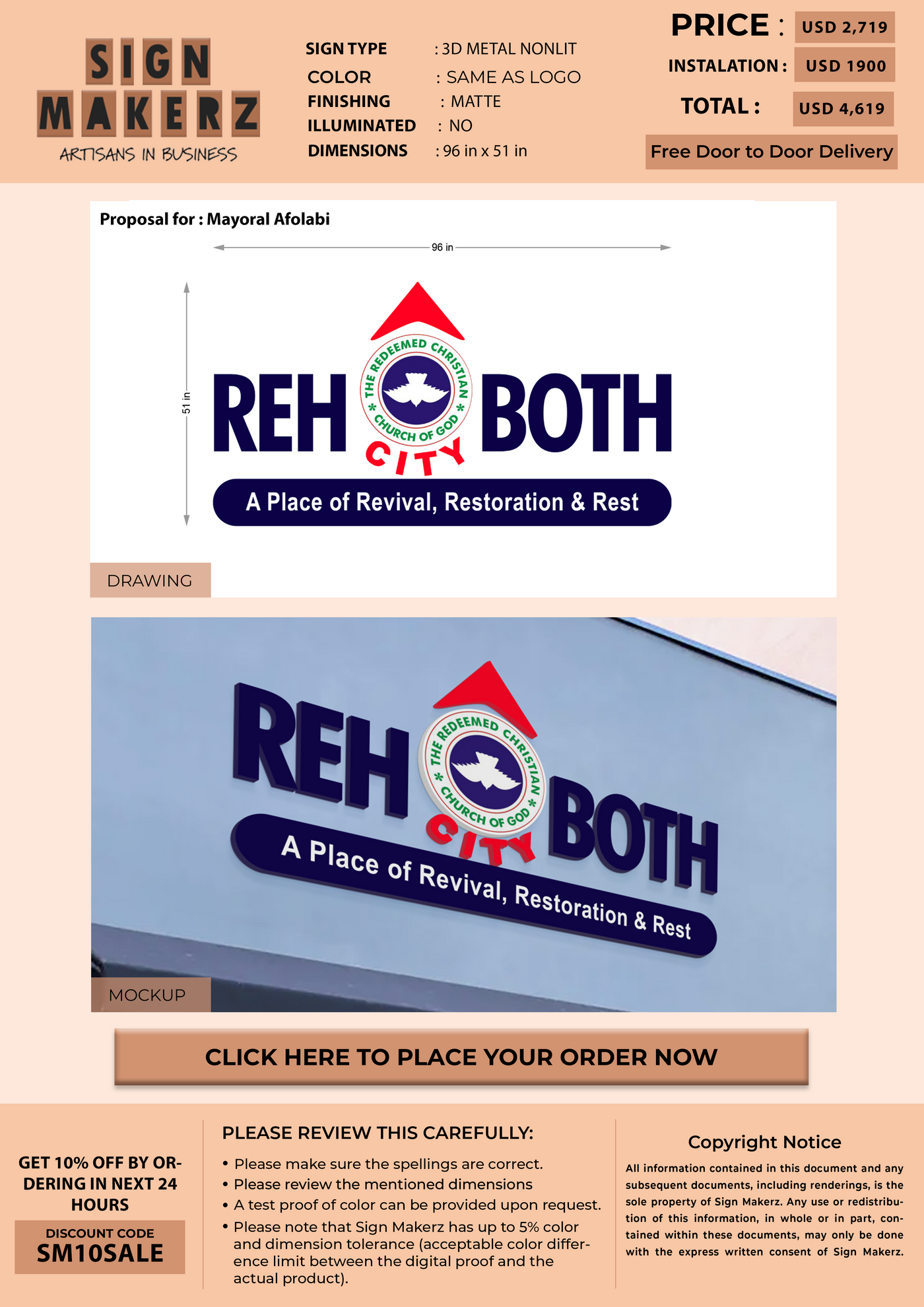 Business signage for Mayoral Afolabi