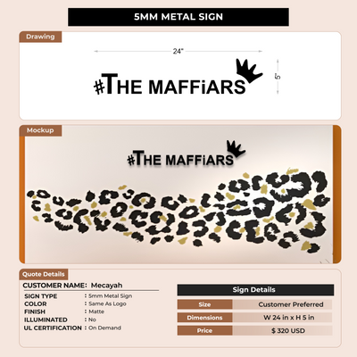 5mm Metal Sign for Mecayah