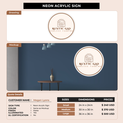 Business signage for Megan Lyons