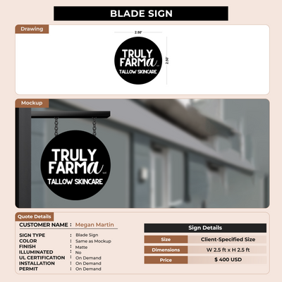 2D Blade Sign for Megan Martin