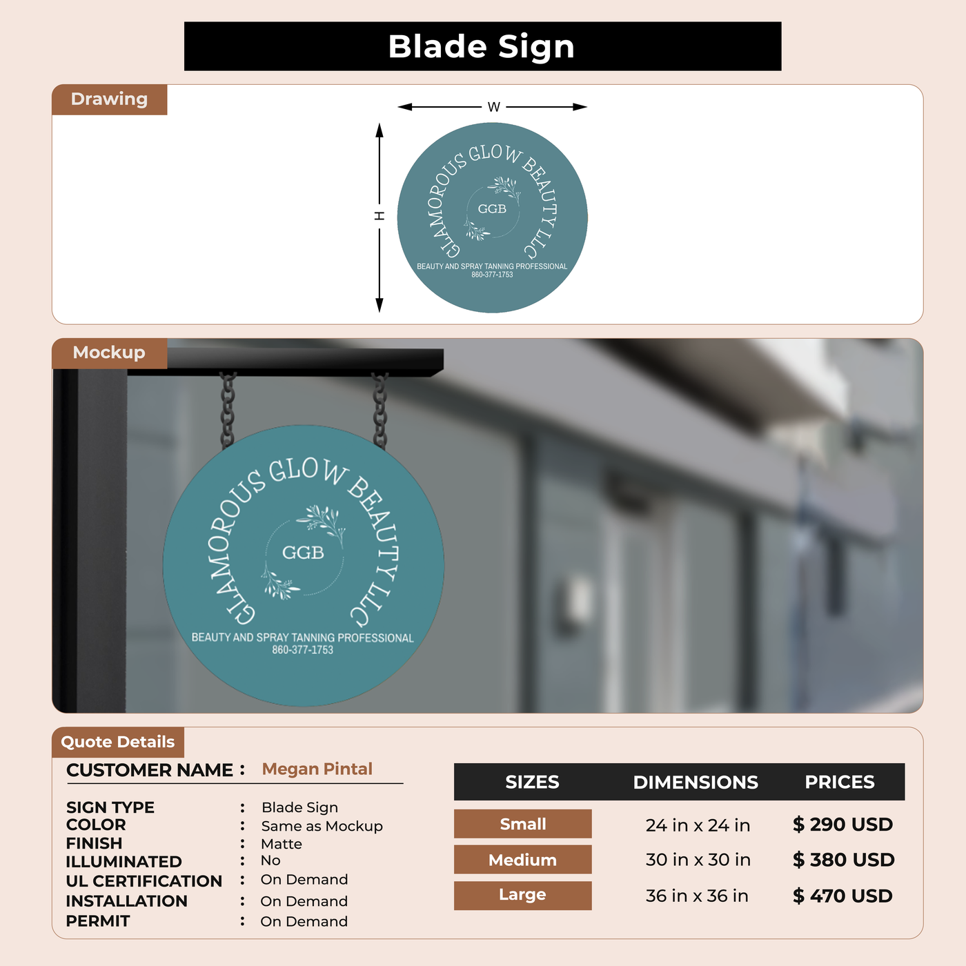 3d blade sign for Megan Pintal