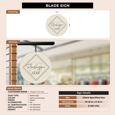 2D Blade Sign for Megan Varney