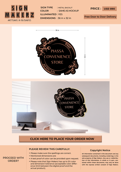 Metal backlit for Melat Yemane