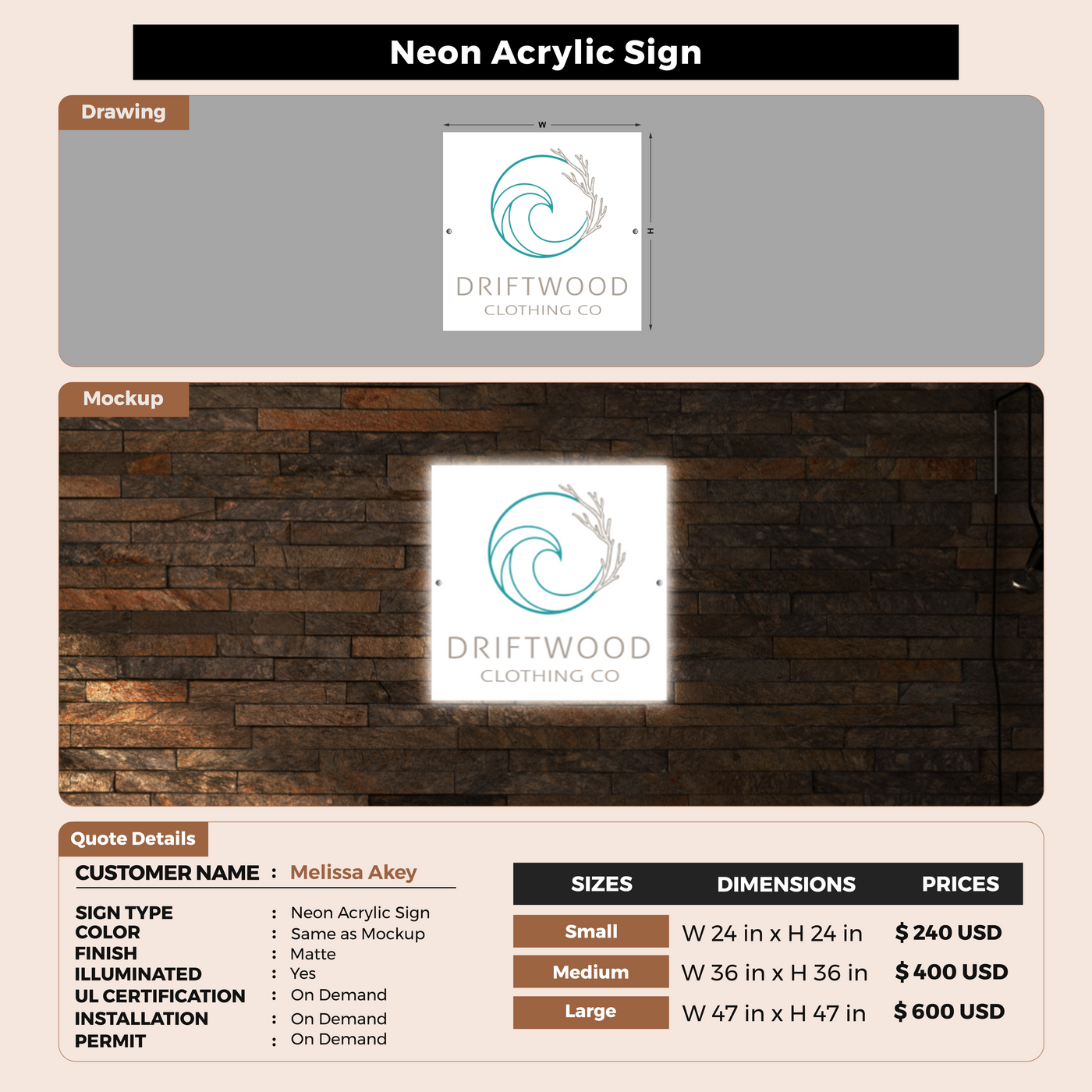 Custom Signs For Melissa Akey