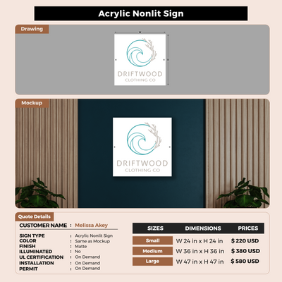 Custom Signs For Melissa Akey