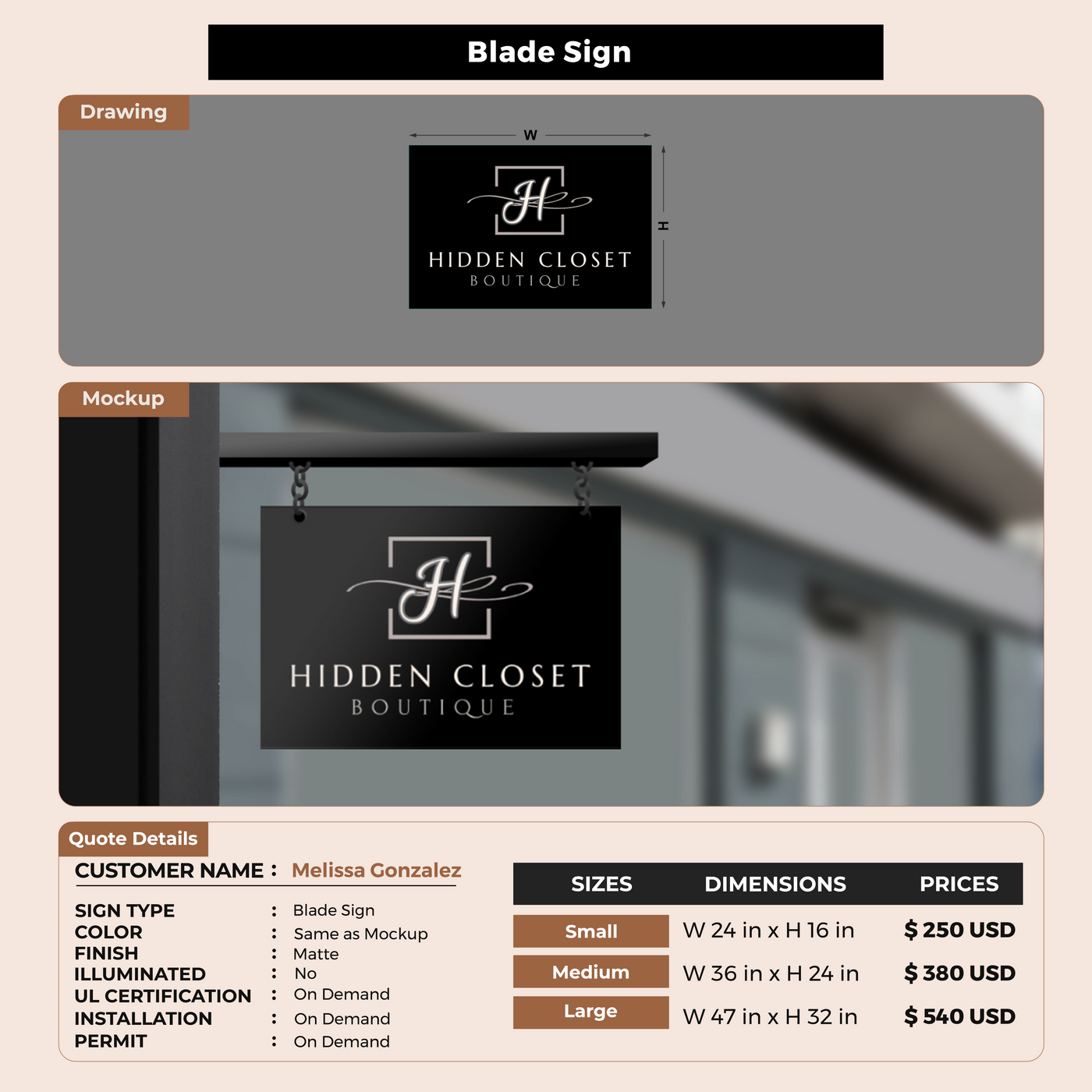 Custom Signs For Melissa Gonzalez